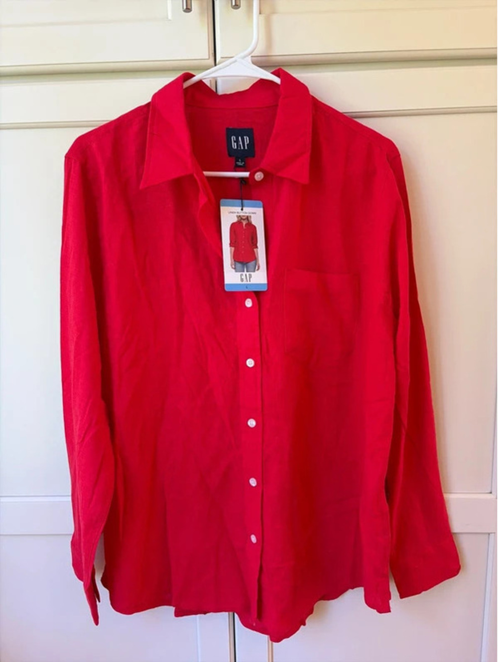 Gap women’s large linen button down shirt